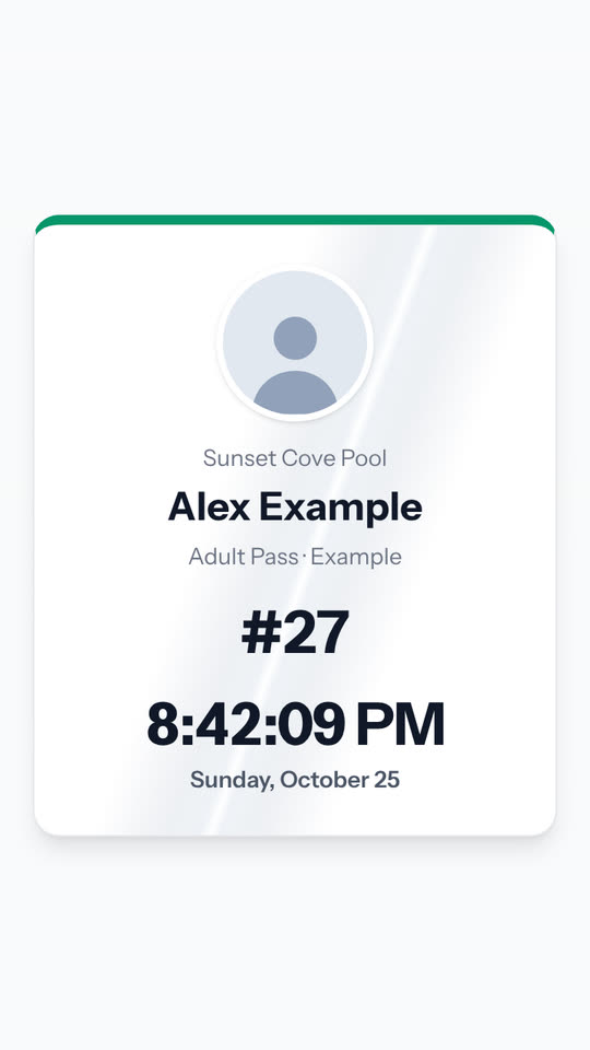 A screenshot of an example pass. The clock and shine are frozen.